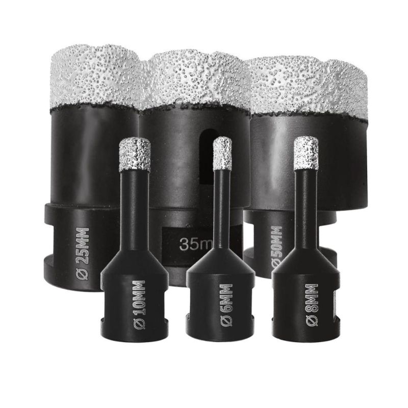 Porcelain Hole Cutter Vacuum Braze Dry Diamond Drill Bit Set