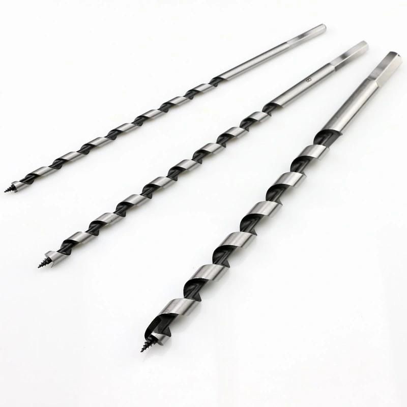 Tpfe Coating Hex Shank Single Flute Wood Auger Drill Bit for Wood Drilling