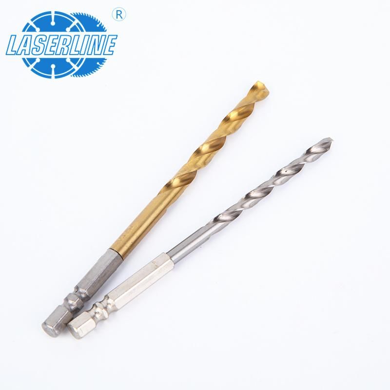 HSS Twist Drill Bit 1/4 Hex Shank Twist Drill Bit High Speed Steel for Wood Plastic Drilling Tool