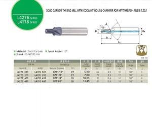 Solid Carbide Thread Mill for Auto Industry Machine Tap with Coolant Hole