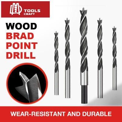 Roll Forged Black &amp; White Finishing Wood Brad Point Extra Long Edge Ground Drill Bits