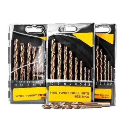 Hot Sale High Speed Steel Good Quality 6PCS 8PCS 19PCS HSS Twist Drill Bits Set