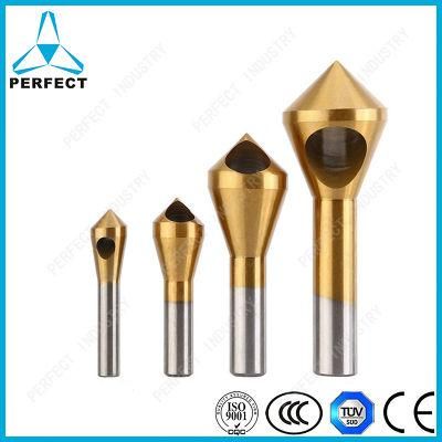 4PCS Cylindrical Shank 90 Degree 0 Flute HSS Countersink Deburring Bit Set