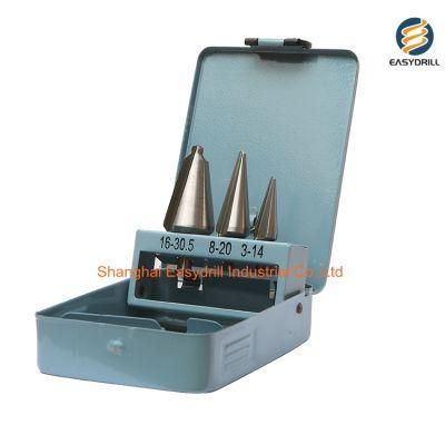 3PCS HSS Drills Set Metric Single Groove HSS Conical Drill Bits for Tube and Sheet Drilling in Metal Case (SED-SD3-SG)