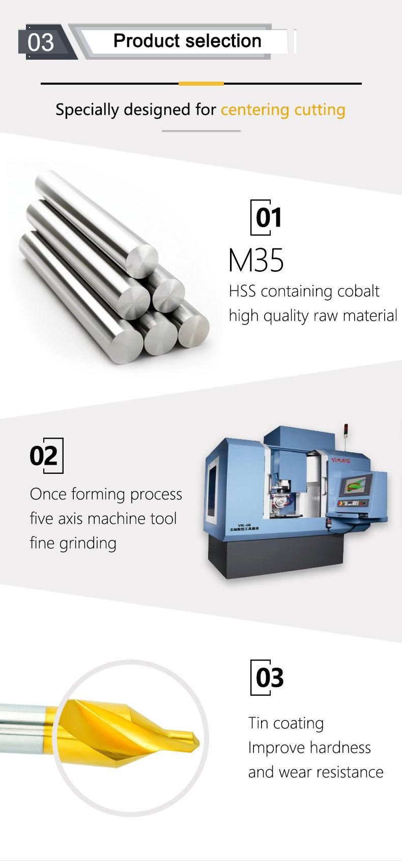 Vikda M35 Tin-Coated Type a Double Head Center Drill Bit