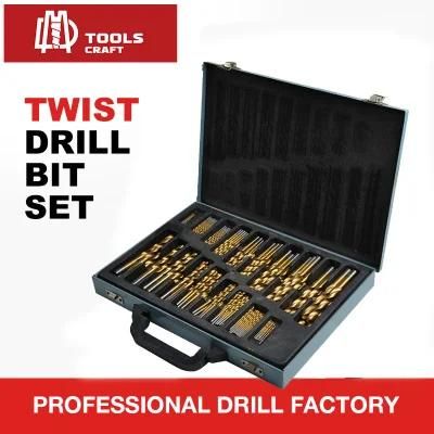 DIN338 115 PC HSS Twist Drill Bit Set for Metal Drilling