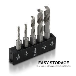 HSS Drill Bits Factory 5piece M2 Stubby Hex Shank for Metal Twist Drill Bit