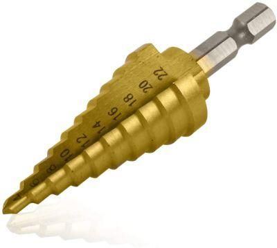 4-22mm HSS Titanium Coated Step Drill Bit for Metal Drilling