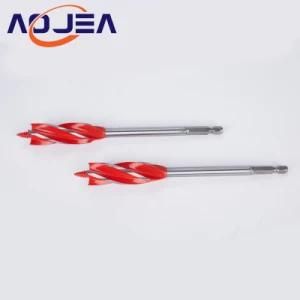 1/4 Quick Change Shank OEM Customized Four- Flute Wood Auger Drill Bit Bits