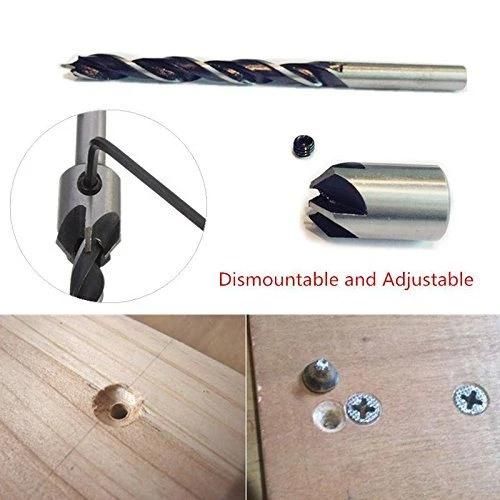 Dophee Flute Countersink Drills Bit HSS Drills Bit Reamer for Woodworking