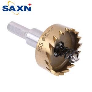 SAXN 12mm-100mm HSS Gold Hole Saw Cutter for Iron