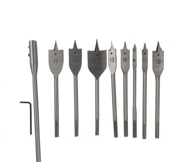 Quick Change Hex Shank Tri-Point Flat Wood Spade Drill Bit for Wood Drilling