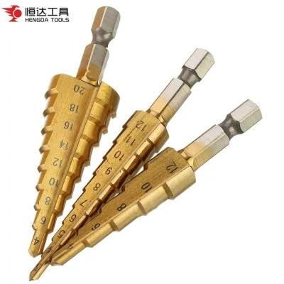 HSS Titanium Coated Spiral Grooved Step Drill Bits