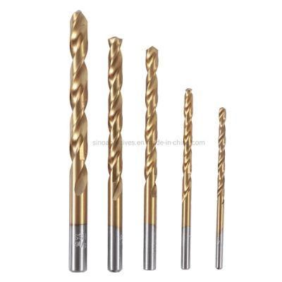 DIN338 HSS Ground M35 Cobalt 5% Tin Coated Jobber Twisted Drill Bit for Stainless Steel with Straight Shank