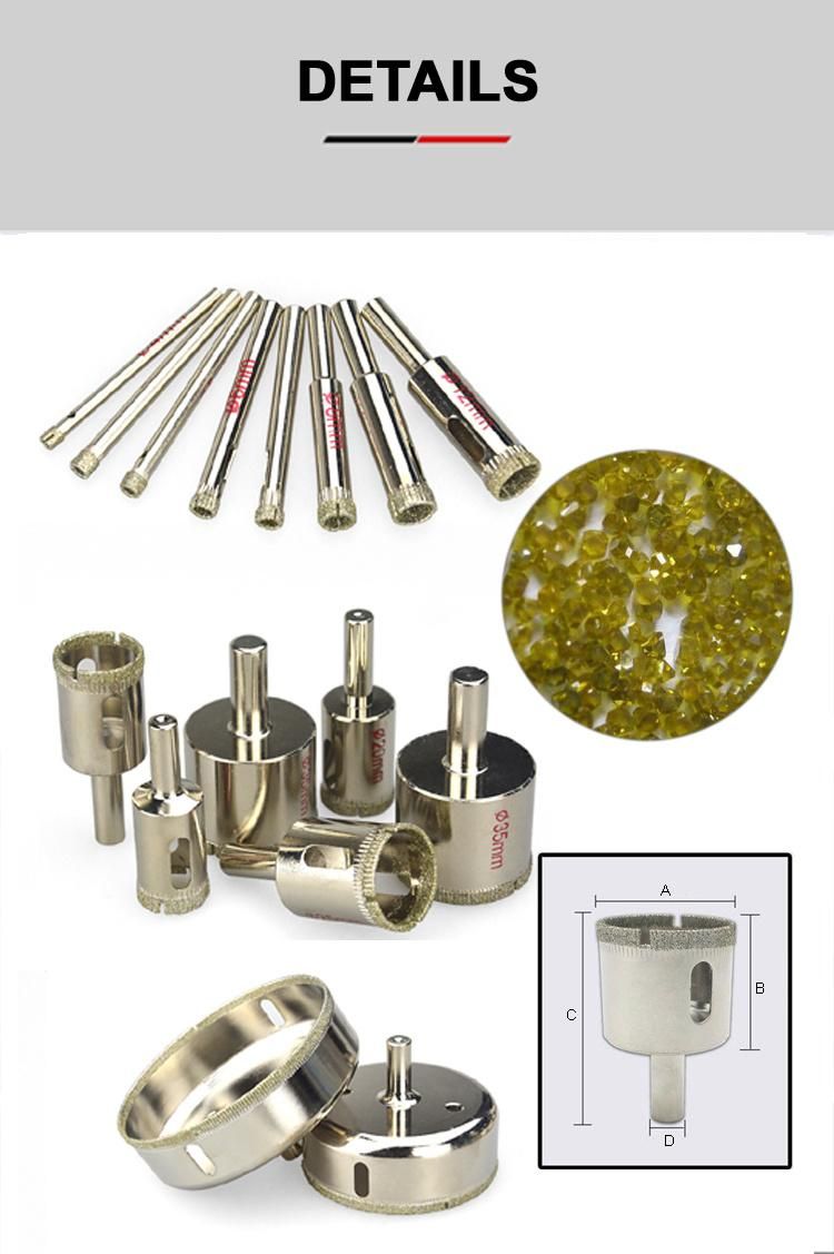 15PCS Electroplated Diamond Glass Drill Bits Set