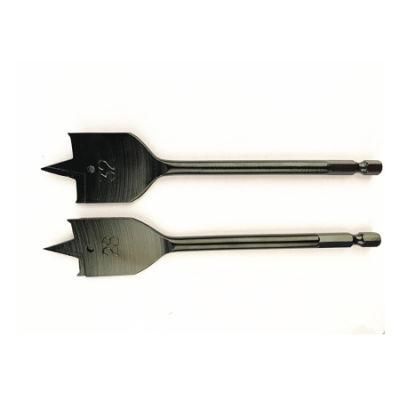 Black Oxided Hex Shank Flat Wood Spade Bit Set in Box and Blister