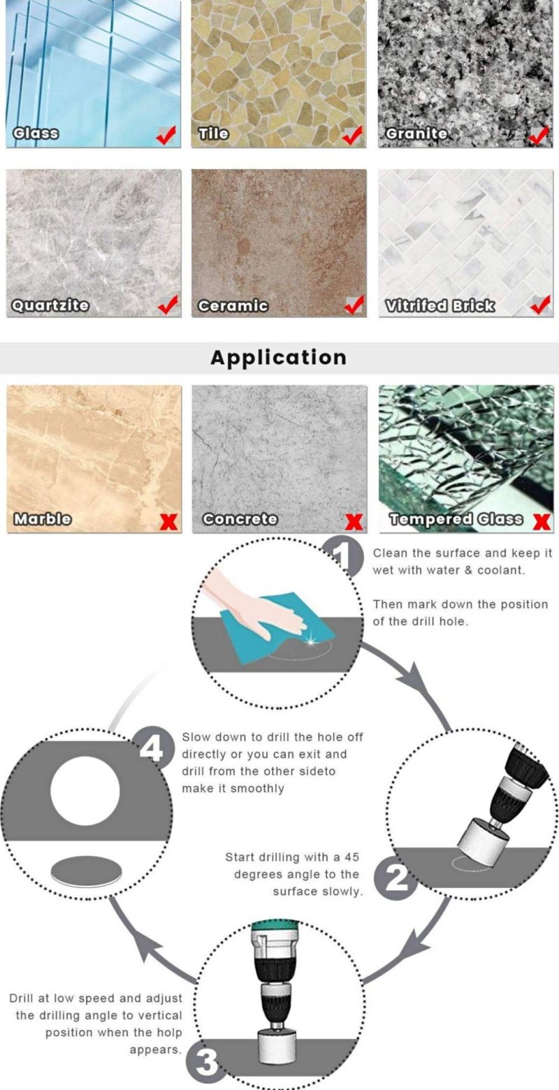 Professional Manufacturer Manufactured Diamond Hole Saw for Glass Ceramic
