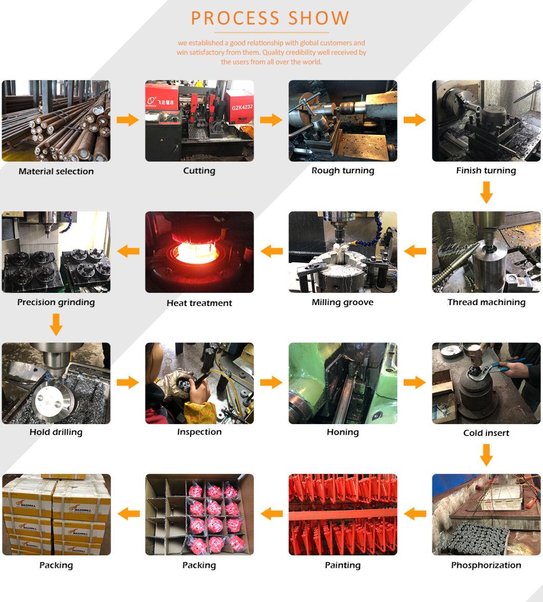 Maxdrill Rock Drilling Tools Long Skirt T45 Tungsten Carbide Thread Drill Bits Button Drill Bit for Mining Quarrying Marble