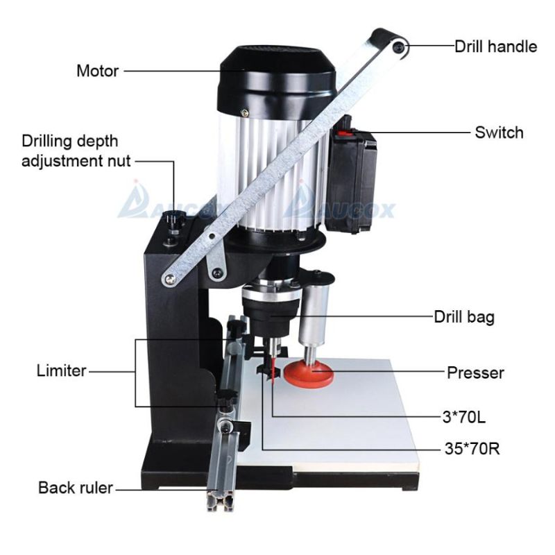 Door Mini Hinge Drilling Boring Machine for Woodworking