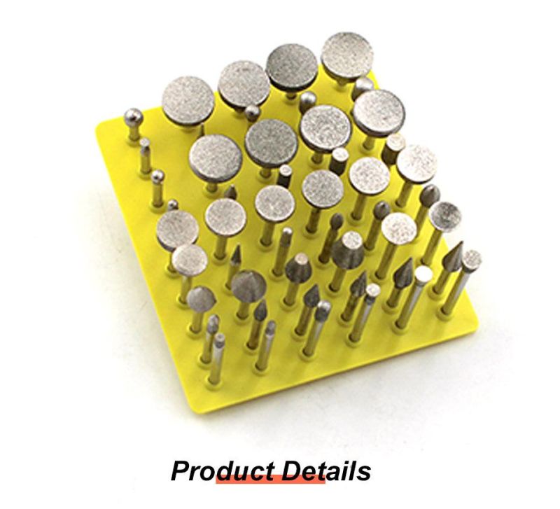 Z-Lion 50PCS Coated Rotary Alloy Grinding Head Point Diamond Abrasive Drill Burs