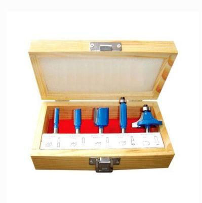 5PCS Wood Router Drill Bits Set with Wood Box