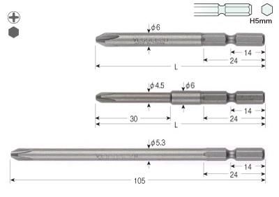 Alloy Steel Screw Bits (pH2)