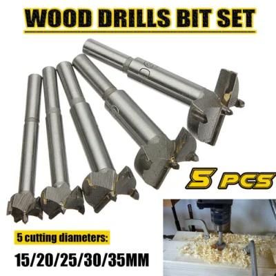 5PCS Set Woodworking Hole Saw Wooden Wood Cutter Forstner Drill Bit