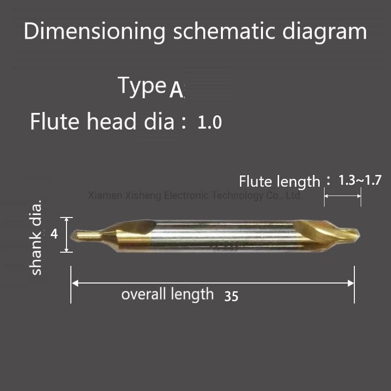 High Speed Steel Titanium Coating Spiral Flute Full Grinding Center Drills Bit -Type a