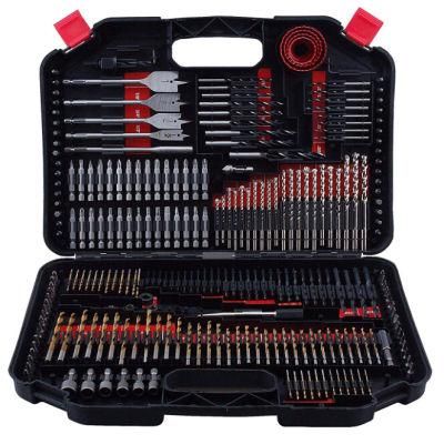 246 PC Impact &amp; Metal (HSS) Drill and Drive Bit Set with Blow Mold Storage Case for Combined Use