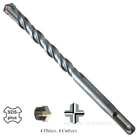 SDS-Plus Hammer Drill Bits 4 Flute 4 Cutter (Cross-Head)