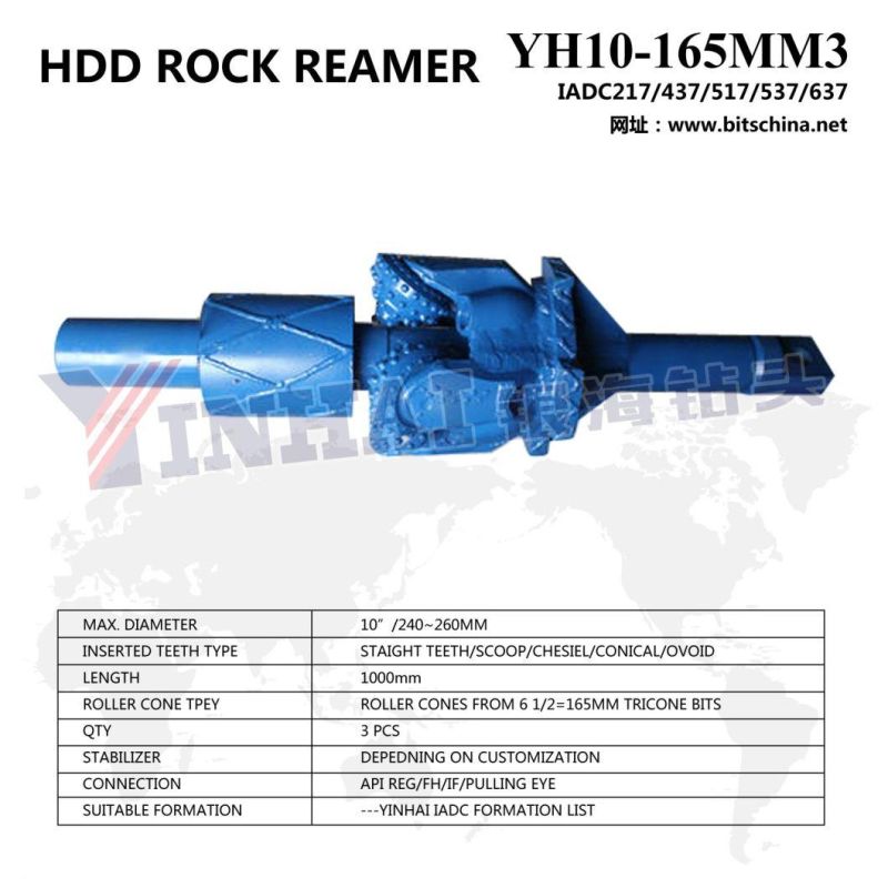 10 Inch HDD Roller Cutters /Hole Opener/Rock Reamer/TCI Tricone Rotary Bit Water Well Drilling