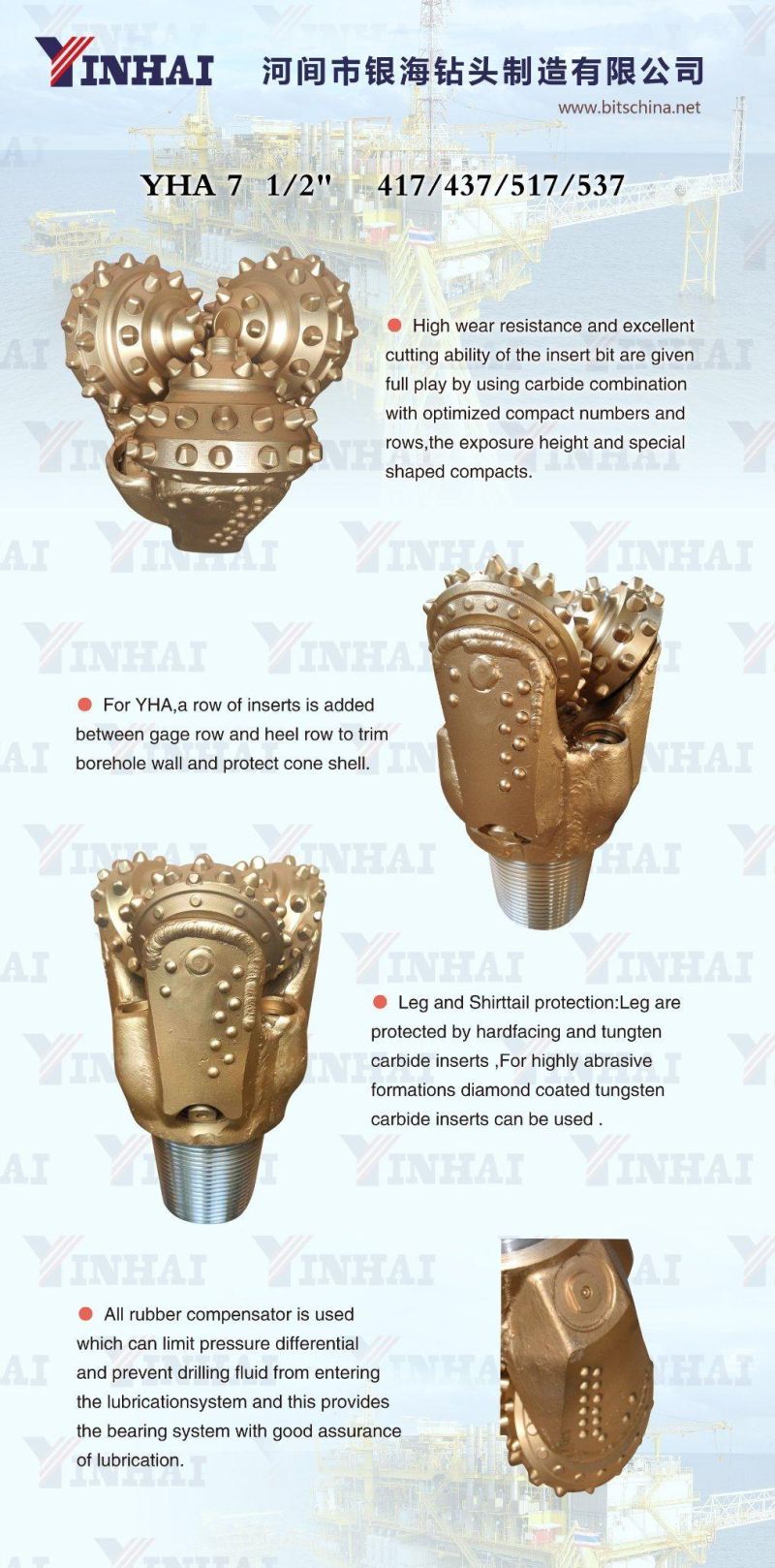 7 1/2 Inch 190.5mm TCI Tricone Bit/Roller Cone Bit/Rock Drilling Bit