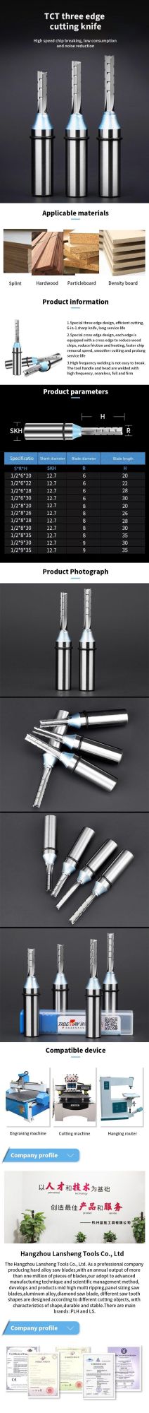 Pilihu Tungsten Carbide CNC Milling Cutters Wood Router Bits