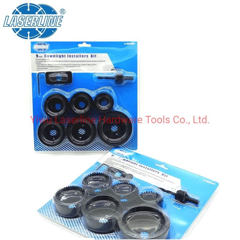 9PCS Wood Hole Saw Cutter Set Carbon Steel Drill Bits