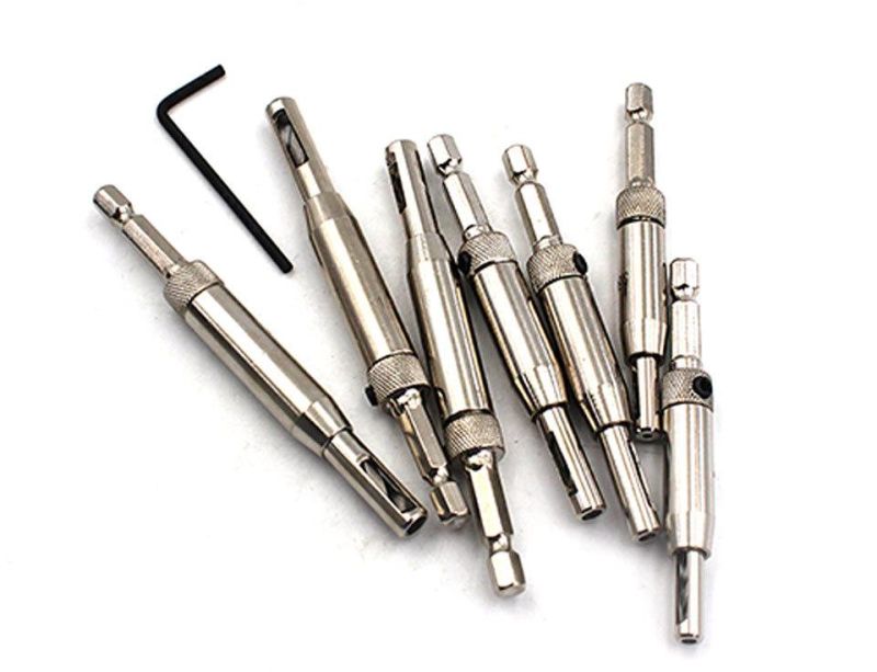 Z-Lion 7PCS Quick Door Window Woodworking Assembly Hinge Hole Punch Drilling Hexagonal Positioning Drill Set