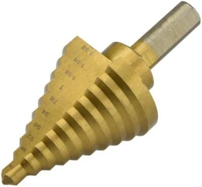 High Speed Hex Shank HSS Titanium Step Drill Bit for Metal