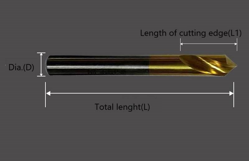 HSS Coated Titanium Spiral Flute Chamfering Cutter Hole Opener with Centering Drill 90 °