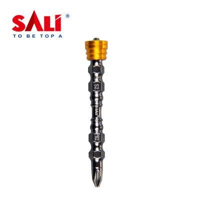 Sali 1/4&prime;&prime; 65mm S2+Aluminium Screwdriver Bits with Magnet Circle