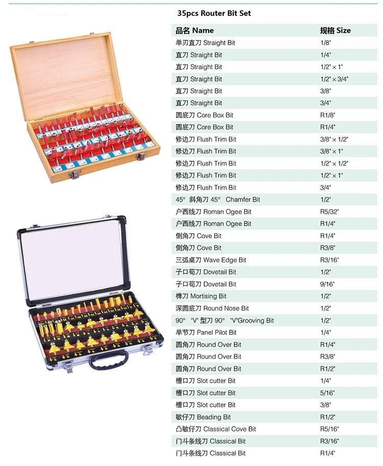 35PCS Woodworking Tools Milling Cutter Wood Router Bits Set (SED-RBS35)