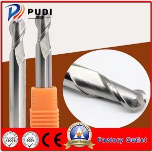 75mm Length Carbide 2 Flutes Uncoated Ball Nose Spiral Milling Cutter for Aluminium