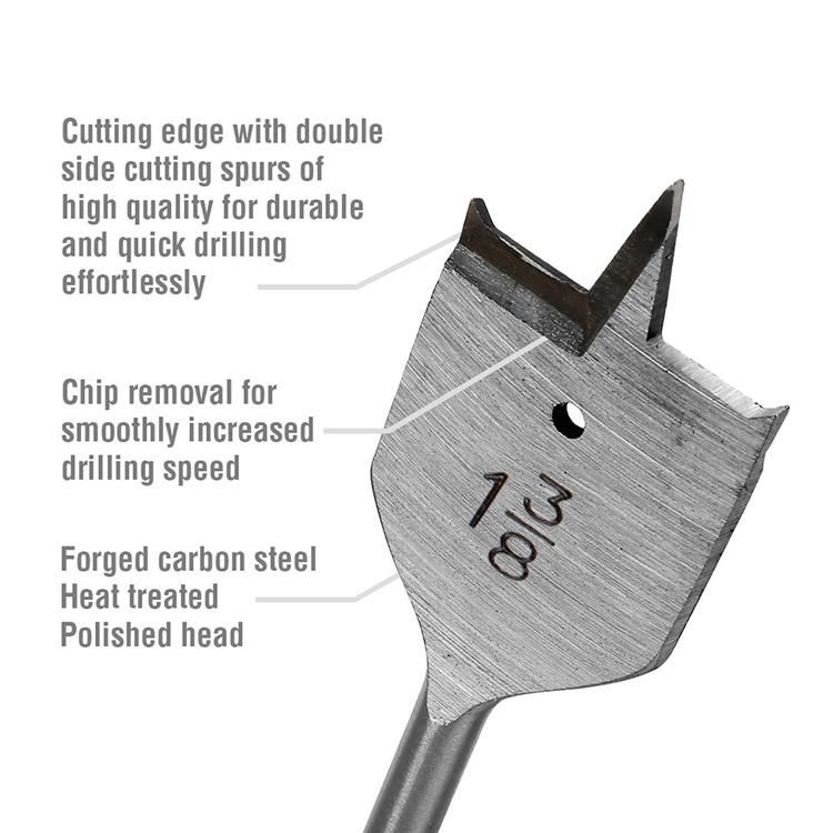 Quick-Change Hex Shank Hcs Flat Wood Drill Bit for Carpenter