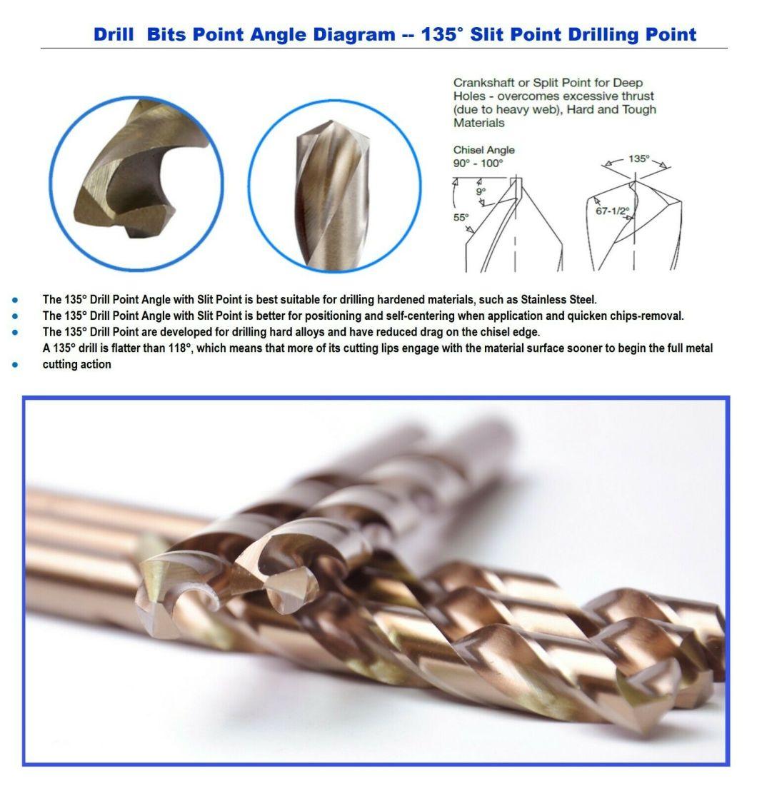 M35 HSS Cobalt Twist Drill Bit - All Sizes 1/16" - 1/2" for Metal, Wood