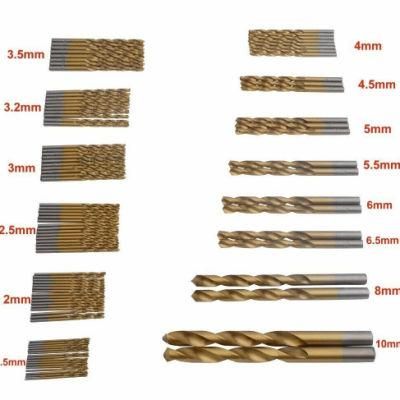 1.5-10mm HSS Metric Drill Bit Set Titanium Coated Twist Drills Metal Wood