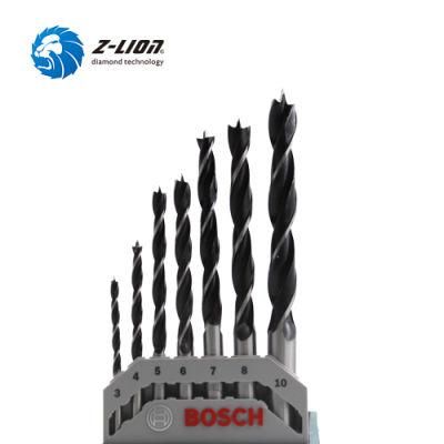 Z-Lion 7PCS High-Carbon Steel Quick Woodworking Three Point Drill Bit Set Rotary Twist Drill Bit for Cork/Rubber