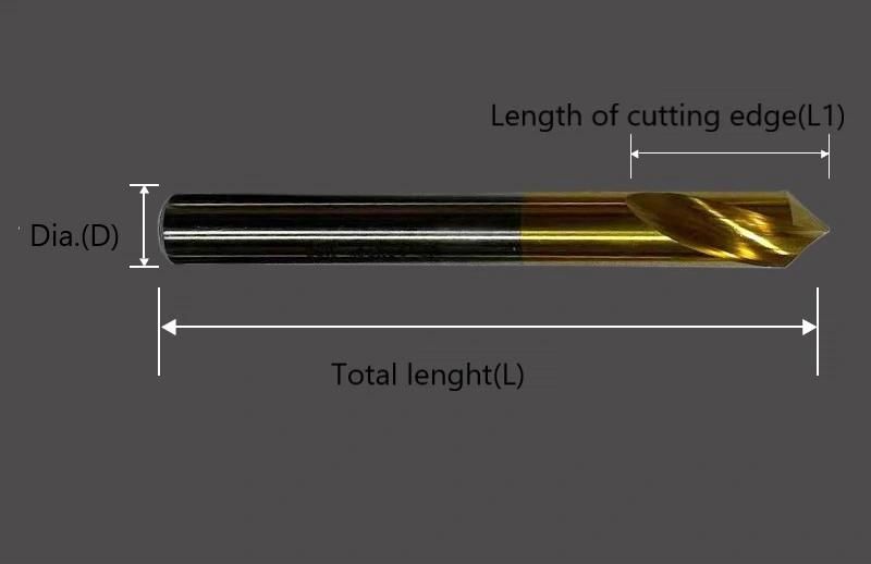 Flute Head 90 ° Lengthened Center Drill Lengthened Fixed-Point Titanium Coating Positioning Drill Bit Center Drill