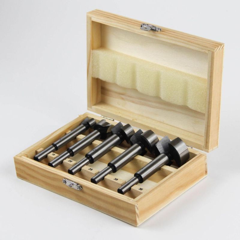 5PCS Wood Forstner Bits in Wood Box for Drilling