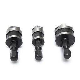 3PCS Hex Shank 5 Flute Wood Countersink Drill Bit Set for Wood Screw