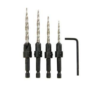 Power Tools HSS Drills Bits Factory 1/4 Hex Shank Countersink Tapered Twist Drill Bit