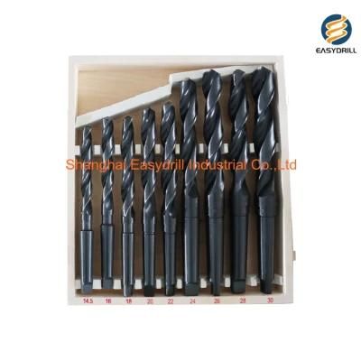 9 PCS DIN345 HSS Drills Roll Forged HSS Morse Taper Shank Drill Bit Set for Metal Drilling (SED-HTS9)