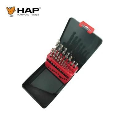 Stainless Steel Copper Steel Drilling 19PCS Iron Box Packing Fully Ground Twist Drill Bit Set
